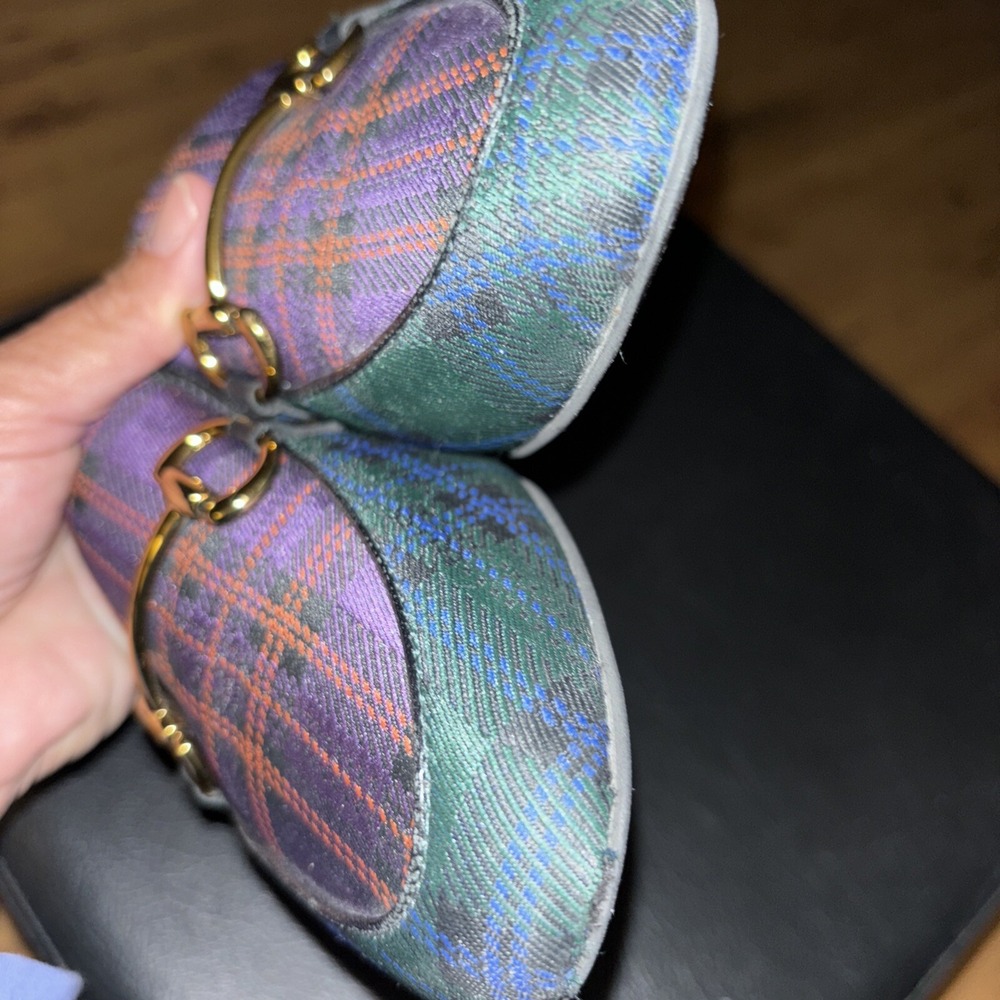 & Other Stories Plaid Horsebit Loafers in Green and Purple - Picture 5 of 11